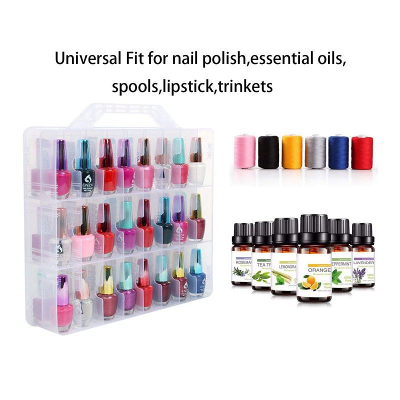 Nail Polish Organizer Holder,Case for 48 Bottles Dividers Space Saver