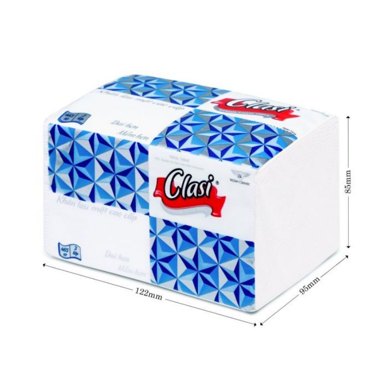 Khăn giấy khô kim cương clasi lau mặt lau tay không bột vụn 540 tờ chính hãng