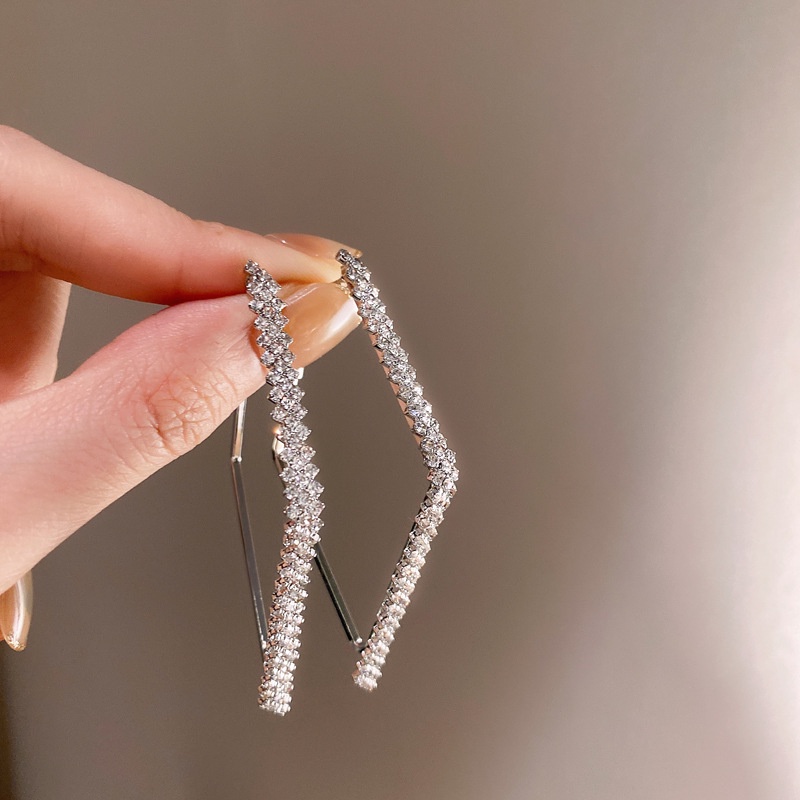 1 Đôi Khuyên Tai Kim Loại Hình Học Phong Cách Âu Mỹ Cho Nữ