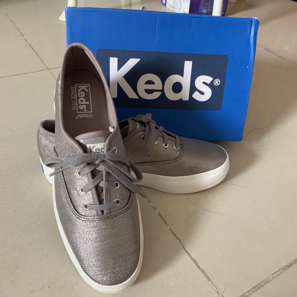 Giày thể thao Keds nữ size 39 màu Xám bạc