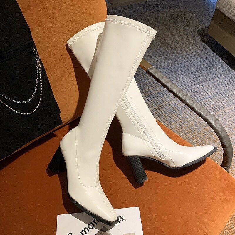 Giày Bốt Đùi Cao Gót Mũi Vuông Phong Cách Hàn Quốc | BigBuy360 - bigbuy360.vn