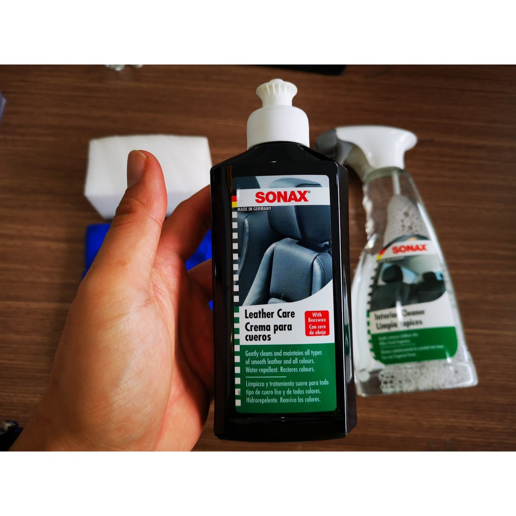 Bộ Chăm Sóc Nội Thất Xe Chuyên Nghiệp SONAX Leather Care And Interior cleaner Kèm Quà Tặng