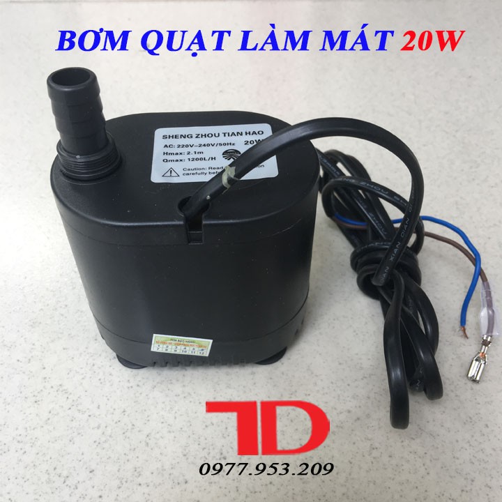 Bơm chìm mini 20W 220V quạt điều hoà hơi nước, bể cá thủy cảnh