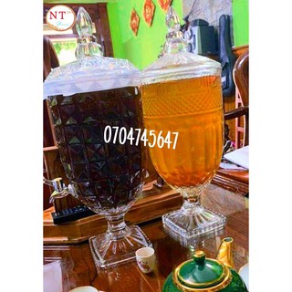 BÌNH ĐỰNG RƯỢU THỦY TINH PHA LÊ 4,5 LÍT (CÓ VAN)