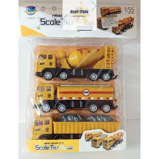 TÚI 3 XE CÔNG TRƯỜNG BEN, BỒN, TRỘN BÊ-TÔNG (MÔ HÌNH SCALE 1:55)