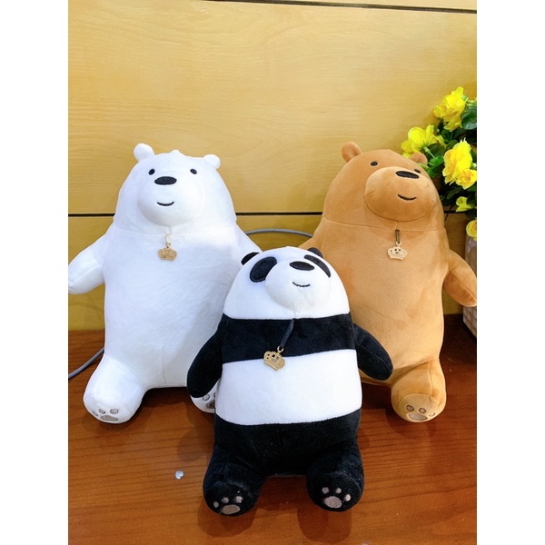 Gấu bông 3 chú gấu Trắng - Trúc - xám