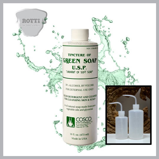 Nước Vệ Sinh Hình Xăm GREEN SOAP -USA (Tặng kèm bình xịt vòi)