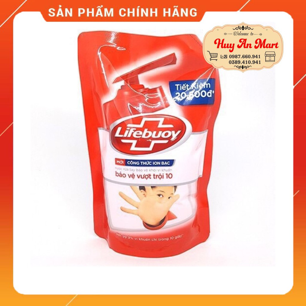 Nước rửa tay lifebuoy bảo vệ vượt trội 450g màu đỏ dạng túi