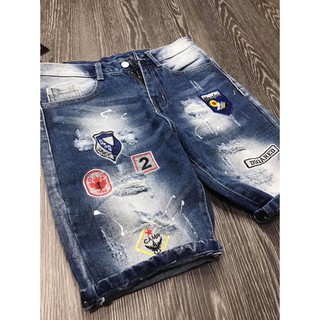 (ảnh thật) Quần short jean nam cao cấp quần short thêu vải dảy đẹp kèm ảnh thật chuẩn như hình
