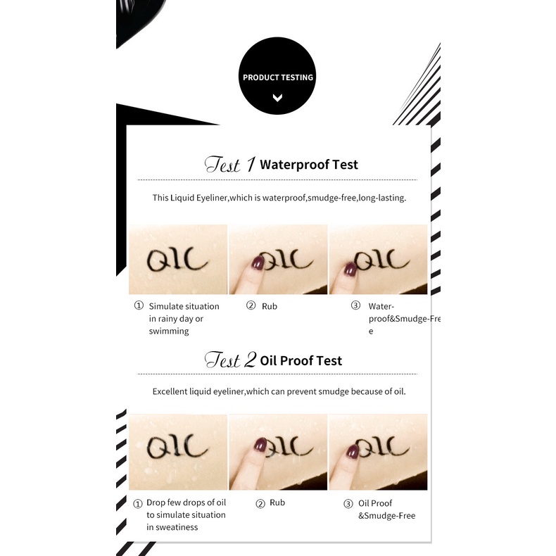 [Hàng mới về] Bút Kẻ Mắt Qic Màu Đen 36h Chống Thấm Nước Không Nhòe Cho Người Mới Bắt Đầu