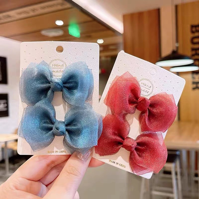 Kẹp Nơ Bằng Ren Lưới Dễ Thương Xinh Xắn Cho Bé Gái