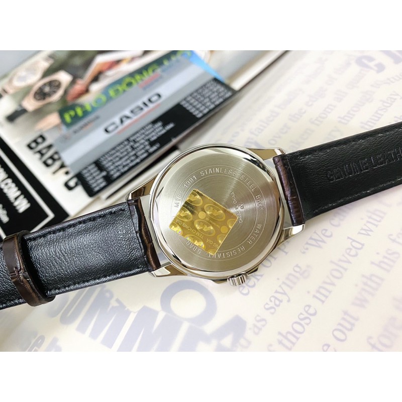 Đồng hồ nam dây da Casio chính hãng Anh Khuê MTP-1381L-7AVDF