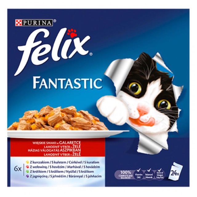 PATE FELIX HÀNG CAO CẤP CỦA PURINA GÓI 85g CHO MÈO CON VÀ MÈO TRƯỞNG THÀNH