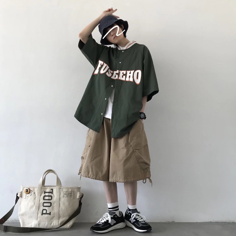 Quần Short Dáng Rộng Phối Nhiều Túi Phong Cách Hip Hop Đường Phố Cho Nam Size M-4XL