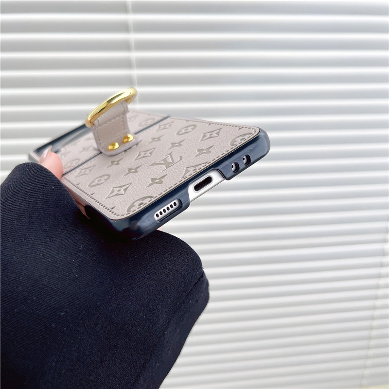 Sang Trọng Bao Da Điện Thoại pu Dạng Gập Tích Hợp Vòng Đỡ Dành Cho samsung galaxy z flip 5 4 1 2 3 samsung galaxy z flip 4