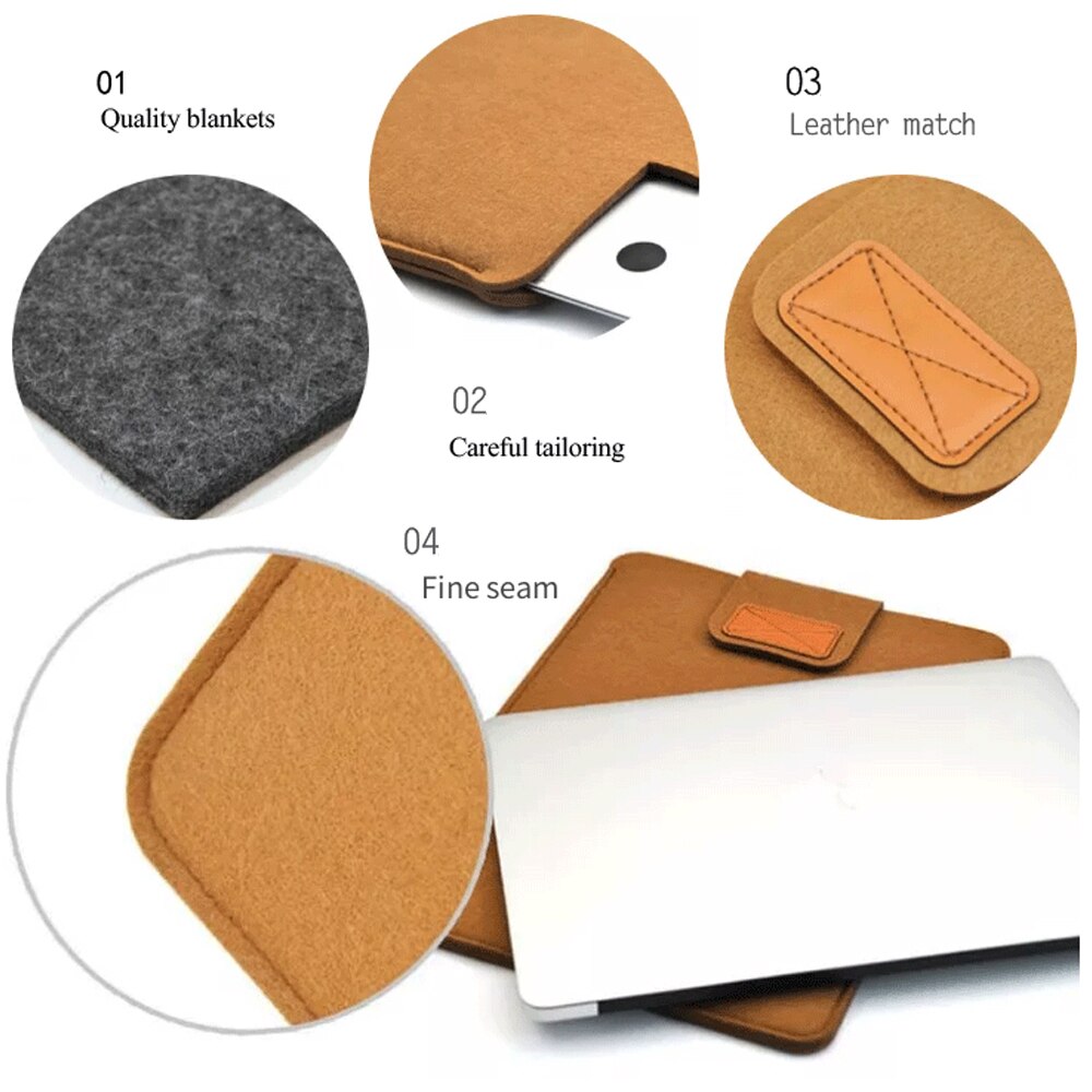 Túi Đựng Máy Tính Bảng Bằng Vải Len Thông Dụng 7.9-15 '' Cho ipad 2018 air 1 mini huawei Samsung 10.1 MIpad 4