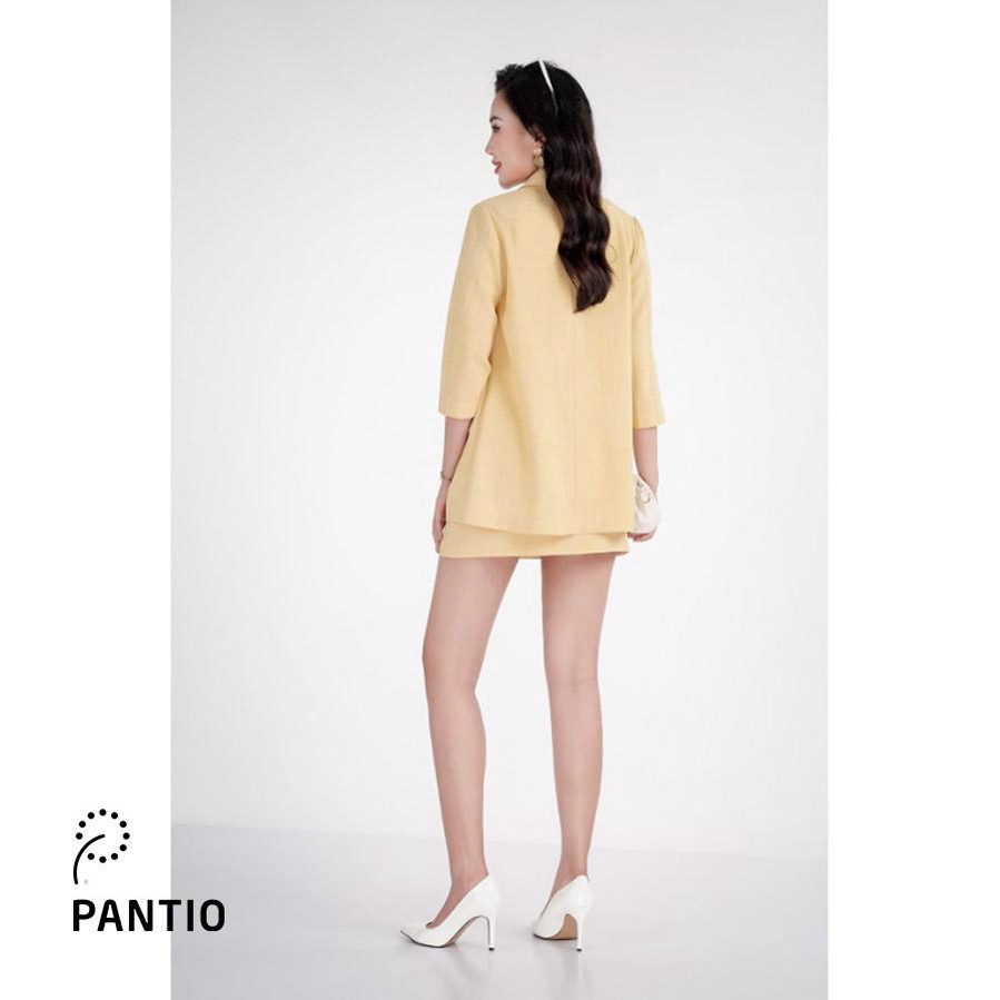 BJN72505 - Chân váy ngắn bộ chữ A công sở lưng cao chất liệu Tuýt - si - PANTIO