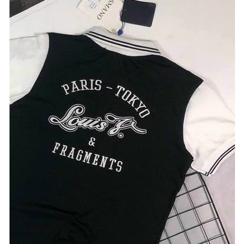 Áo thun polo nam tay ngắn cổ bẻ in họa tiết LOUIS chất vải cotton dày co dãn thấm hút mồ hôi