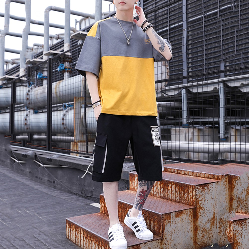 Bộ Quần Áo Thun Nam Thể Thao Ngắn Tay Cổ Tròn Phối Quần Short Túi Hộp Phối Dây MENFASHION1989 90000151 | BigBuy360 - bigbuy360.vn