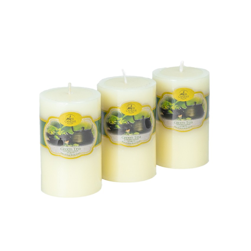 Set 3 nến thơm trụ tròn D5H8 Miss Candle FtraMart NQM0819 (5 x 8 cm) (Lựa chọn màu)