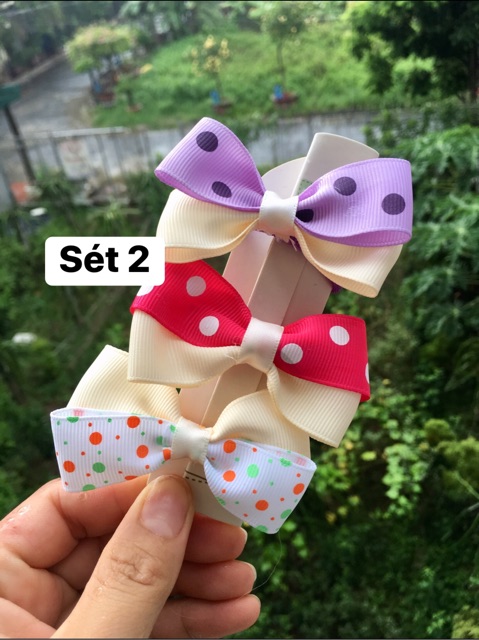 Set 3 cột tóc nơ cho bé