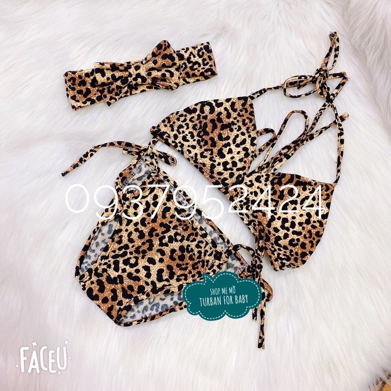 Set bikini kèm băng đô cho bé