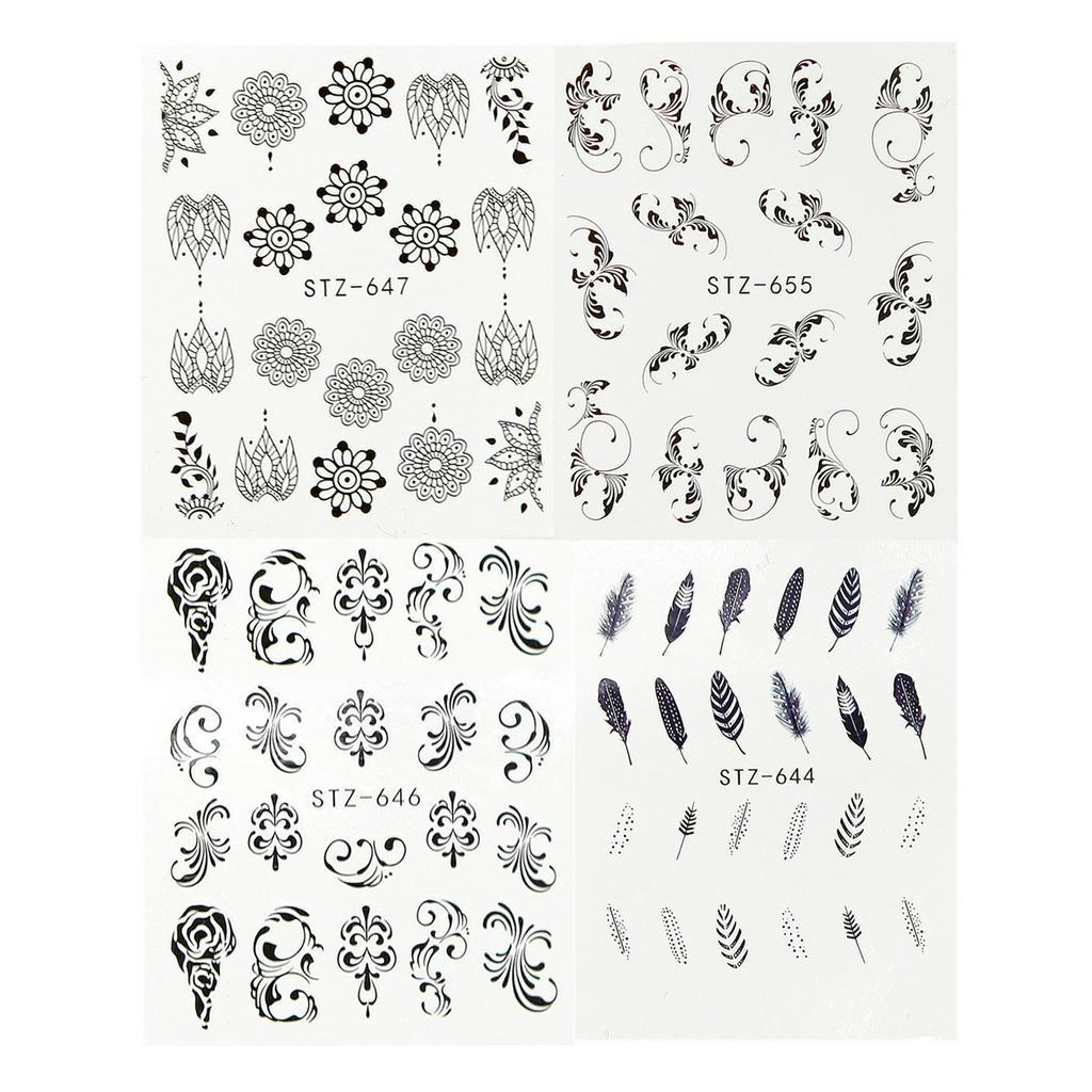 [Hàng mới về] Set 6 tấm decal nước nhiều kiểu họa tiết để trang trí móng nghệ thuật diy
