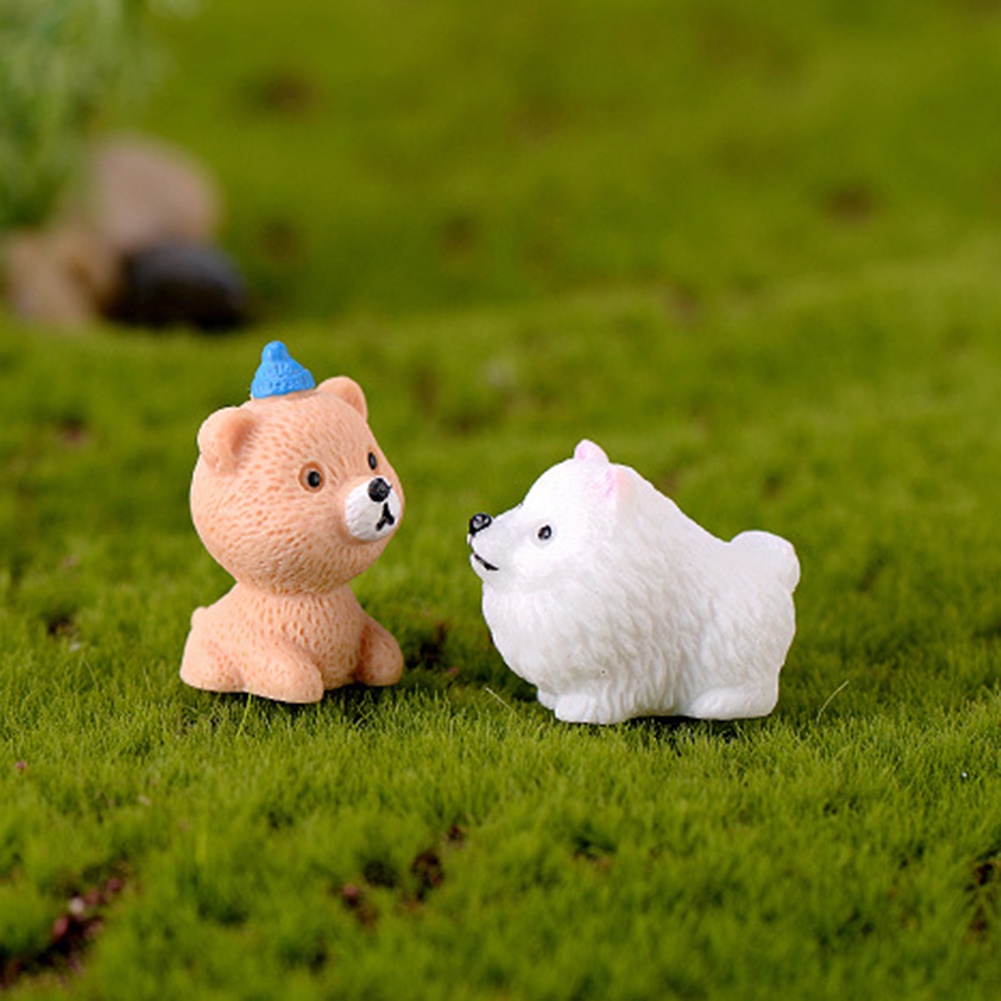 Chú chó nhỏ bằng nhựa resin đáng yêu thích hợp trang trí tiểu cảnh