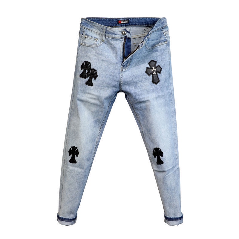 Quần jeans Dài Thêu Chữ Thập Thời Trang Mới Cho Nữ