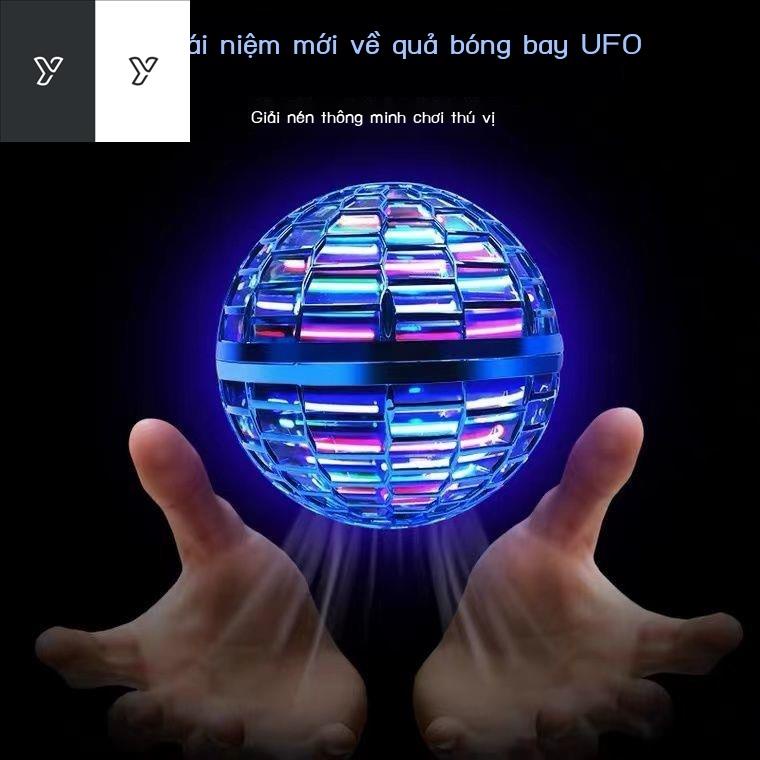 ◈❖Nâng cấp mới UFO công nghệ đen cậu bé cô gái đồ chơi trẻ em treo cảm ứng quay xoáy quả cầu bay ánh sáng thông minh