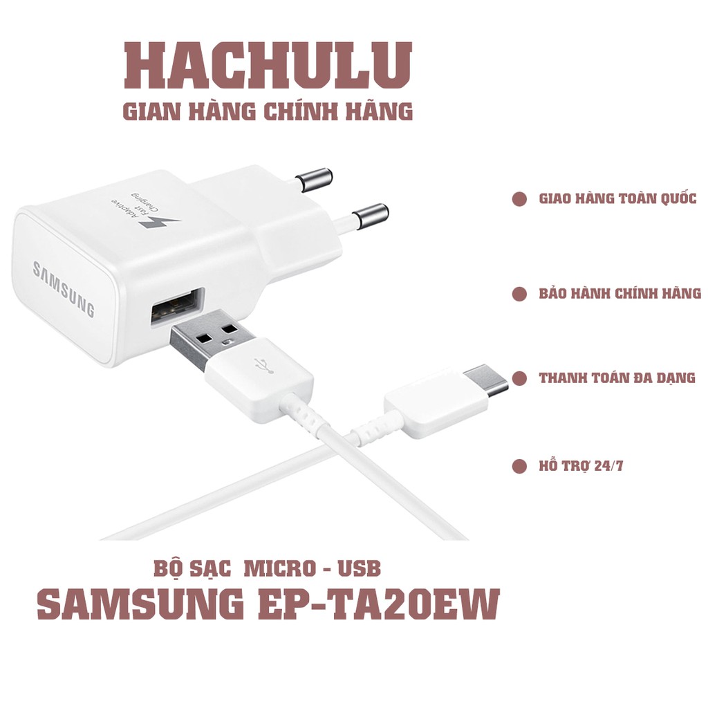 Bộ sạc nhanh kèm cáp Micro - USB Samsung EP-TA20EW - Hàng Chính Hãng