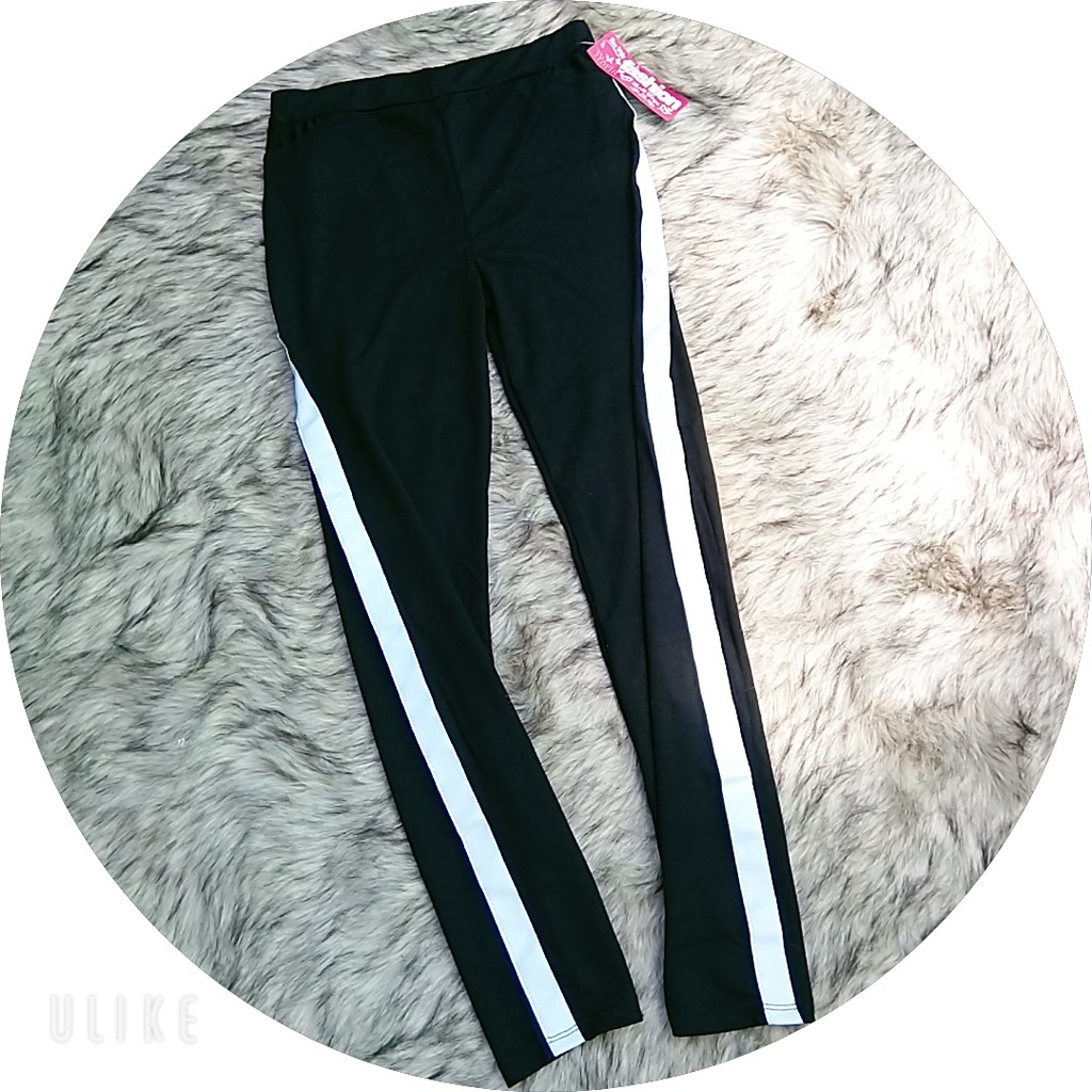 quần legging chạy viền sọc trắng to