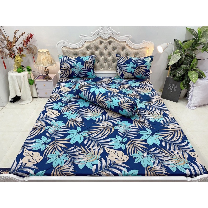 Bộ drap thun hàn quốc 4 món mẫu lá gồm 6 màu siêu đẹp