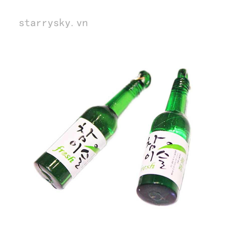 starrysky Hoa tai mặt hình chai rượu Soju dễ thương