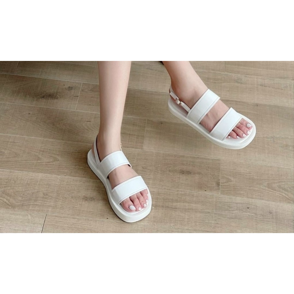 Sandal quai ngang nữ đế bằng quai hậu đế nhẹ đi êm chân đi học đi chơi - Mã SD58