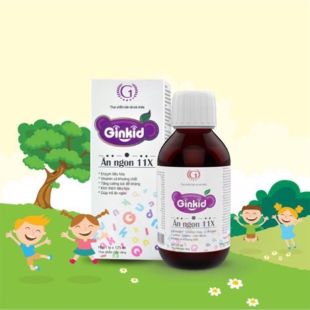 Ginkid Ăn ngon 11X cải thiện chức năng tiêu hóa cho trẻ hết biếng ăn lọ 125ml