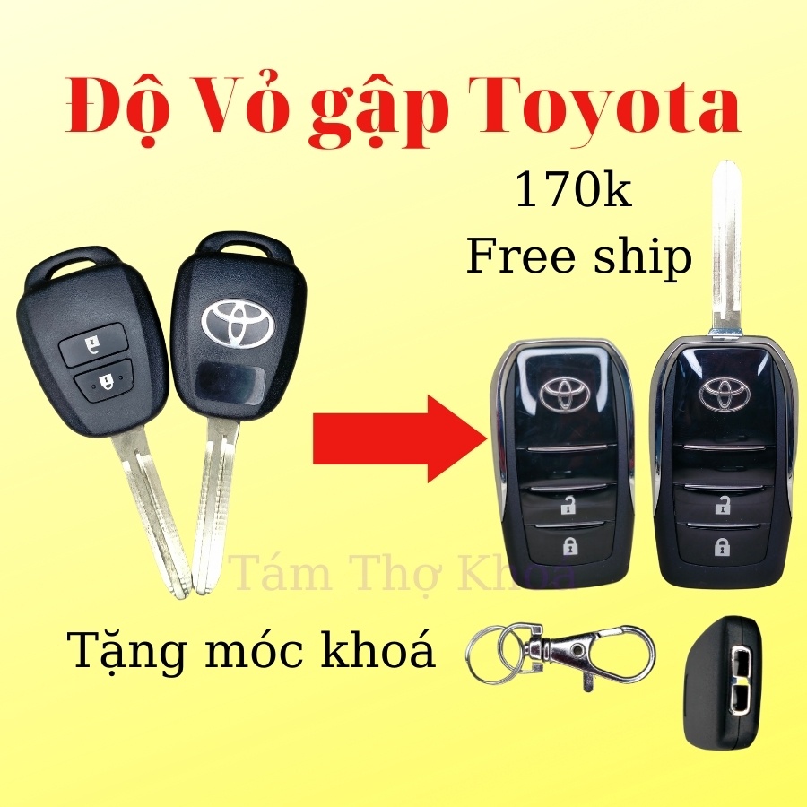 Vỏ chìa khóa gập Toyota Vios 2014 - 2018