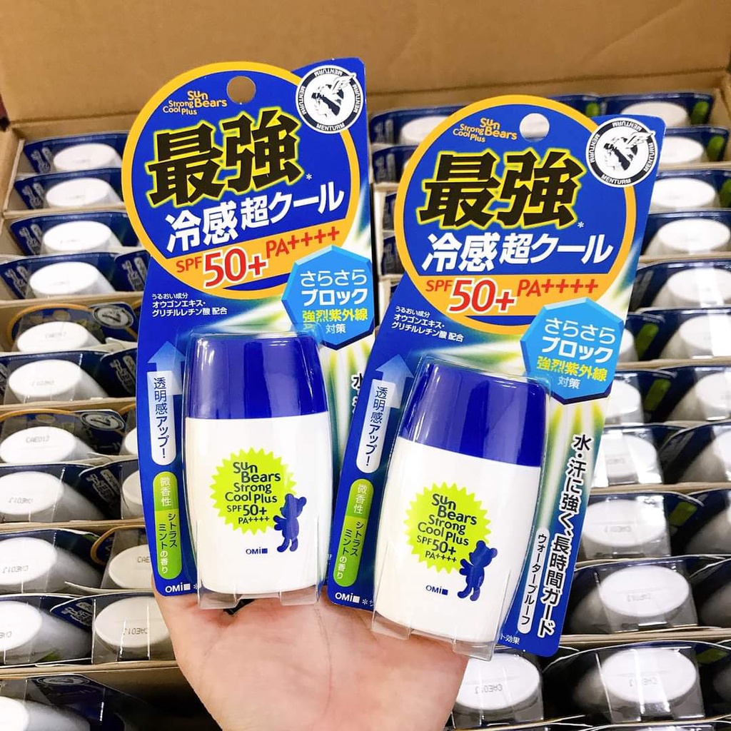 Kem Chống Nắng Omi Sun Bears  Nhật Bản 30ml SPF 50+ nâng tone lành tính