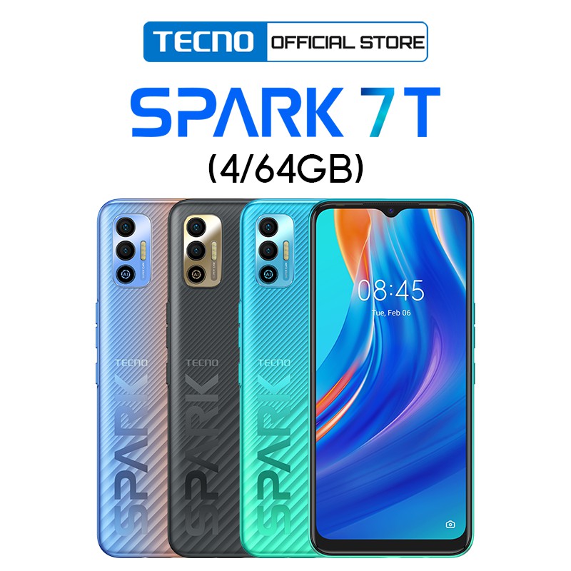 Điện thoại TECNO SPARK 7T | 4GB/64GB | Pin 6000 maH | Camera kép 48MP | HÀNG CHÍNH HÃNG