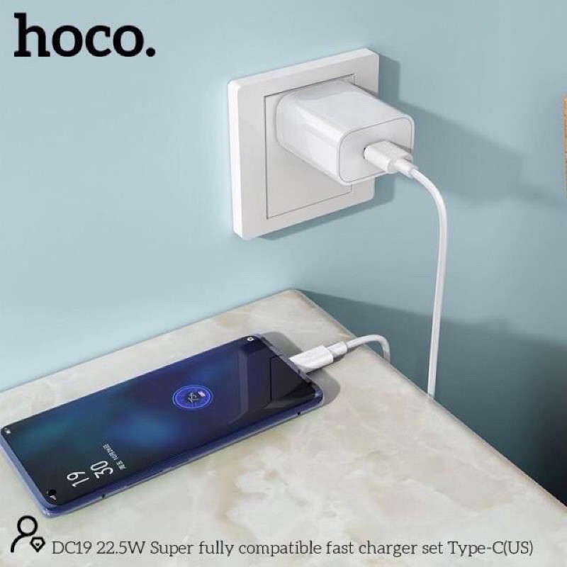 Bộ Sạc Nhanh Hoco DC19 Micro/Lightning/Type-C (22,5W - 5A)- Hỗ trợ sạc siêu nhanh - Bảo hành 6 tháng