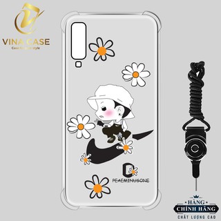 Ốp lưng Samsung A750/A7 2018 Hoa Cúc Peaceminusone chống sốc trong(sản phẩm có 6 mẫu)-Tặng kèm dây đeo điện thoại