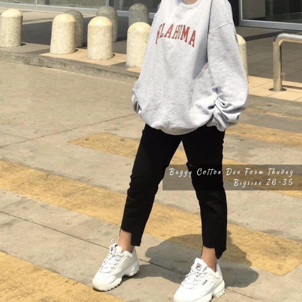 (Bigsize 26-36) Quần Baggy Nam/Nữ, Rách Gối Và Lai U, 3 Màu Xinh Xắn, Lưng Cao Siêu Đẹp 🥇