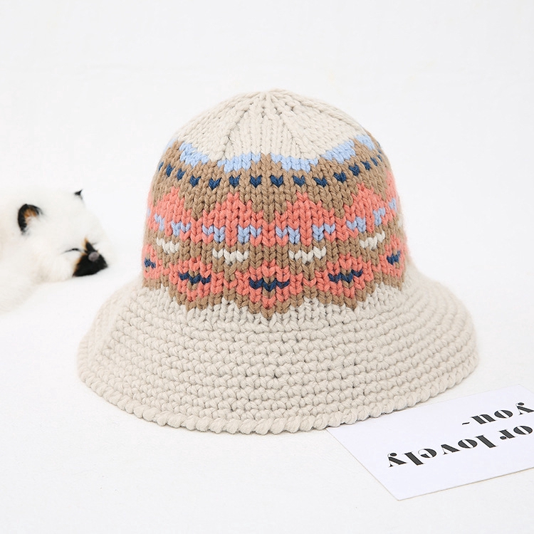 Nón đan len dày thời trang thu đông màu sắc hoang dã phong cách Hàn Quốc dành cho nữ