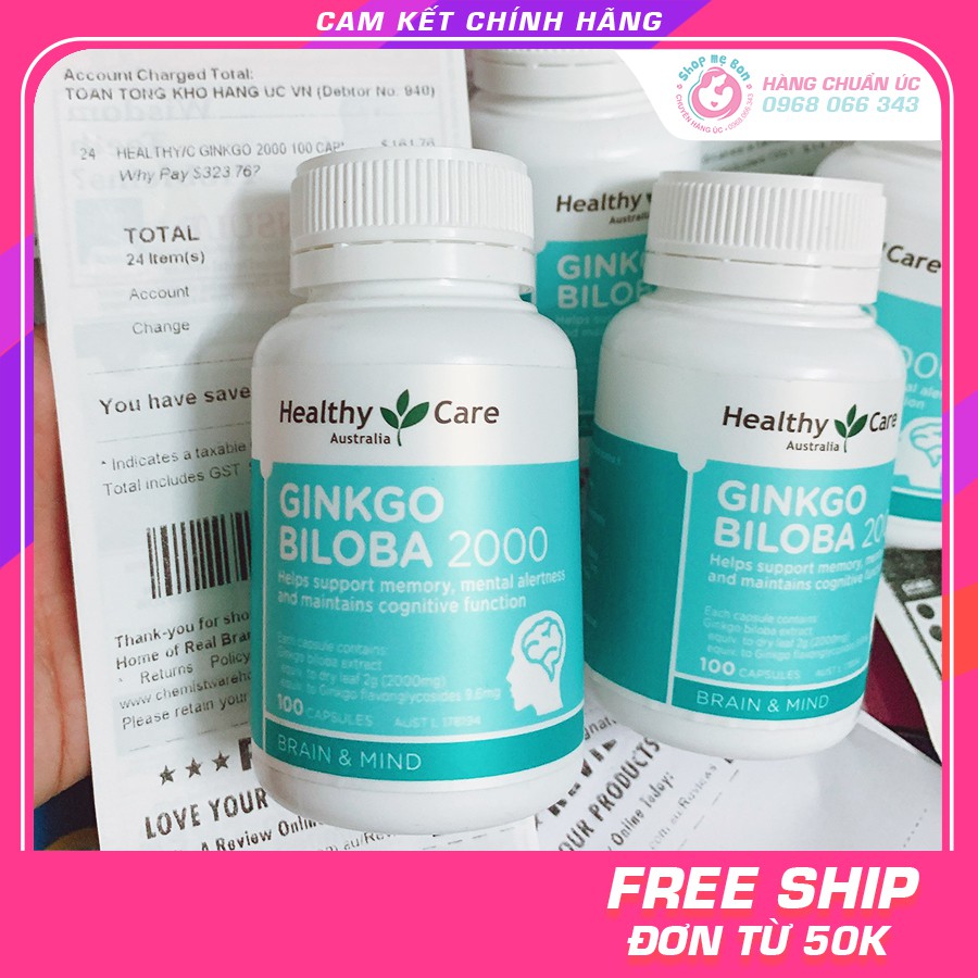 [CHUẨN AIR] Bổ não Healthy Care Ginkgo Biloba 2000, Bổ não Úc - 100 viên (Date mới nhất) | BigBuy360 - bigbuy360.vn