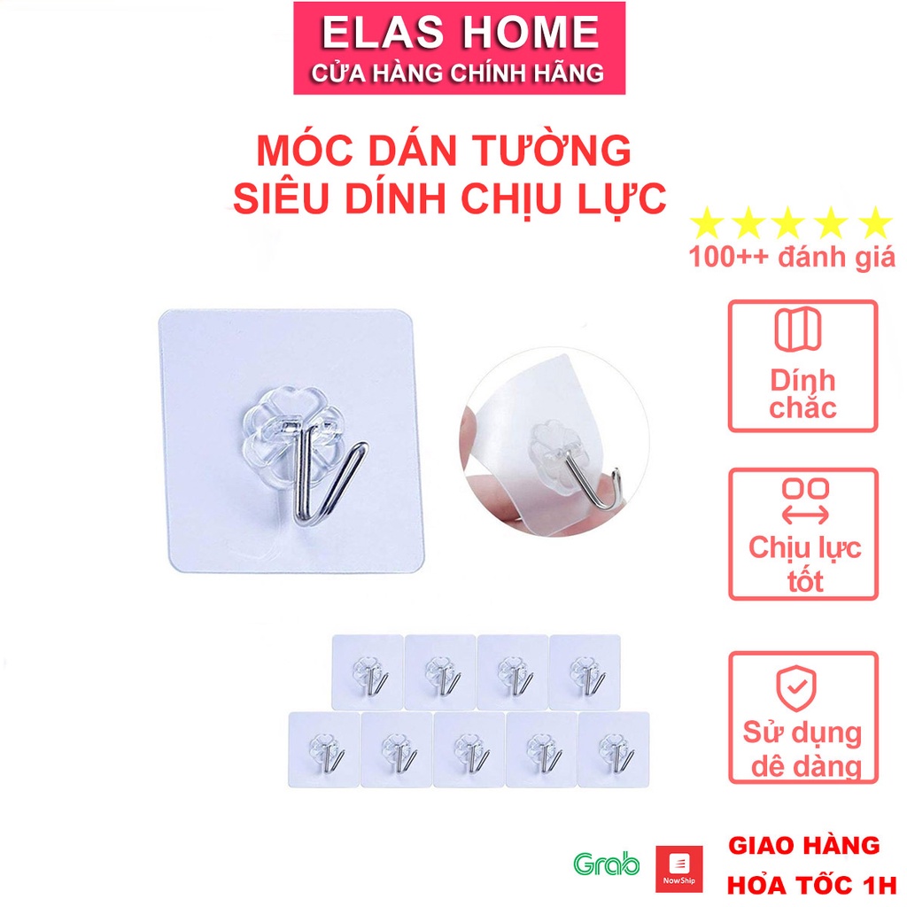 Miếng dán dính tường móc treo đồ siêu dính siêu bền siêu rẻ KT 6x6cm