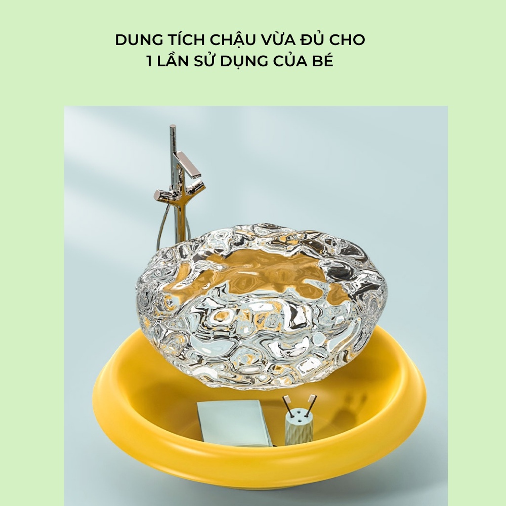 Chậu cho bé rửa mặt tắm gội đầu hình vịt vàng siêu bền