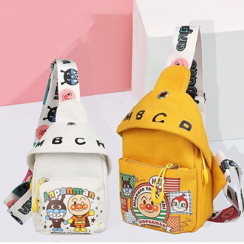 Túi Canvas Đeo Chéo Ngực / Đeo Vai Điều Chỉnh Được Họa Tiết Hoạt Hình Cho Gia Đình Bạn Bè Hàng Ngày