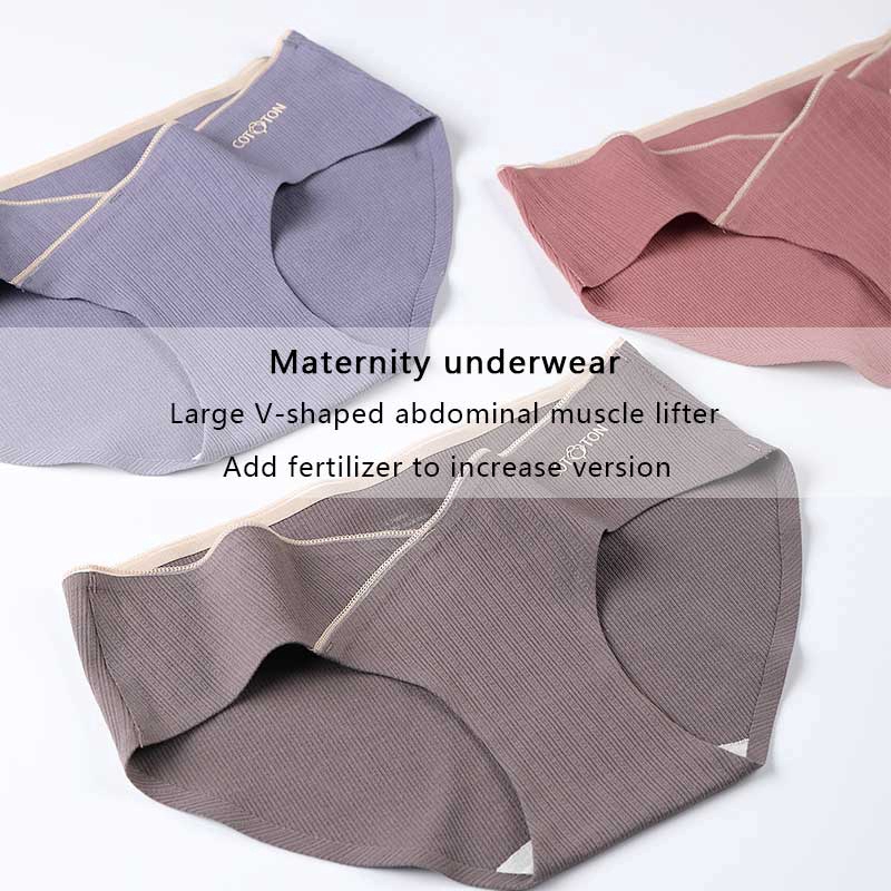 AOFEIQIKE Quần lót lụa cotton tơ tằm in kẻ sọc liền mạch thoáng khí chống vi khuẩn cỡ M-XL cho nữ