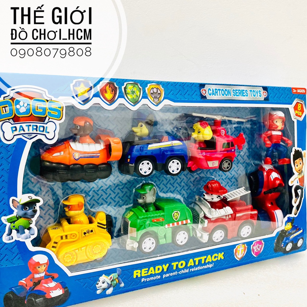 [MẪU MỚI] Đồ chơi hộp xe biệt đội chó cứu hộ PAW PATROL dành cho bé thích hoạt hình ZumMa, Jay, Sky, Robber, Jacky A9
