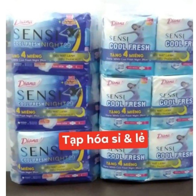 6 gói Diana sensi cool mỏng cánh tặng 3 gói 29cm cool